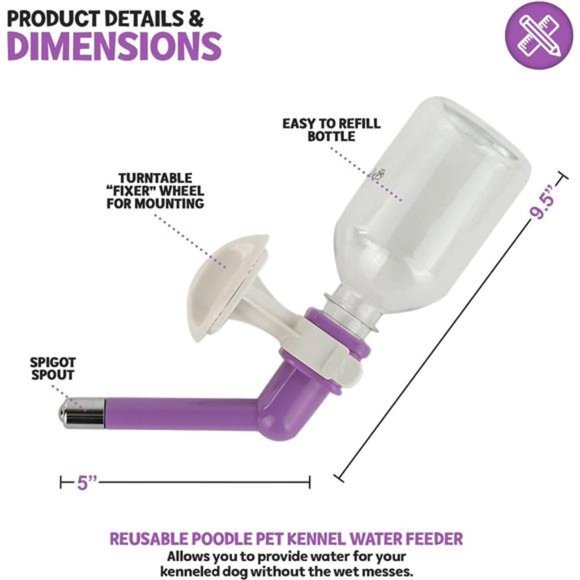 Pet Water Feeder Bottle Container Dispenser for Cage or Kennel–HydrationFountain - Picture 2 of 7